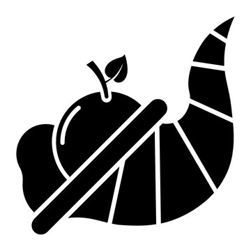 black apple croissant food icon clip art preview
