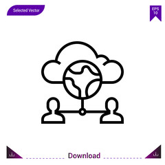 cloud icon vector . Best modern, simple, isolated, application ,network-sharing icon , logo, flat icon for website design or mobile applications, UI / UX design vector format