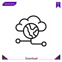 cloud icon vector . Best modern, simple, isolated, application ,network-sharing icon , logo, flat icon for website design or mobile applications, UI / UX design vector format