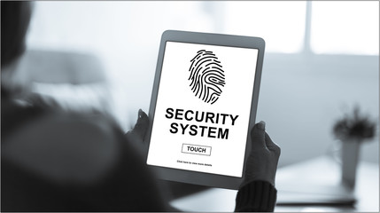 Security system concept on a tablet