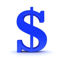 Dollar symbol sign icon blue 3d