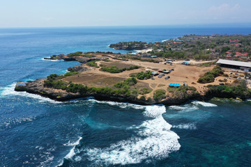 Coast of mediterranean sea, Devil Tears Beach, Lembongan Island, Bali.