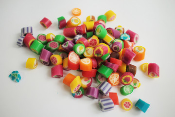 Multi-colored lollipops. Tasty caramel. Different tastes.