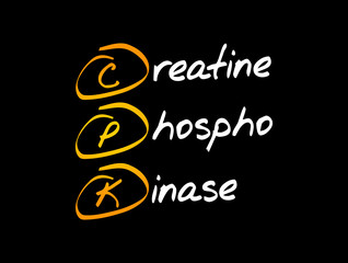 CPK - creatine phosphokinase acronym, concept background