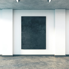 interior with empty black poster