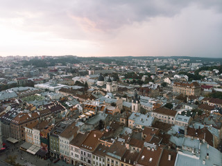 Fototapeta na wymiar aerial view of lviv ukraine city