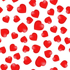 Seamless pattern with hearts Background. Red mesh hearts. Vector illustration