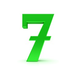Obraz premium 7 number 3d seven green sign rendering