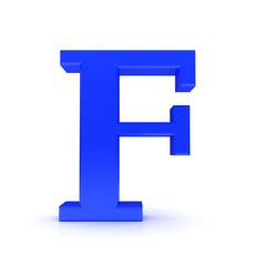 F letter 3d blue sign