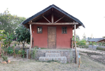 Fototapeta na wymiar Simple cabin for tourists