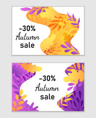 Fototapeta na wymiar Autumn backgrounds for seasonal sale.