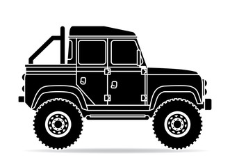 Britischer Pickup Geländewagen schwarz