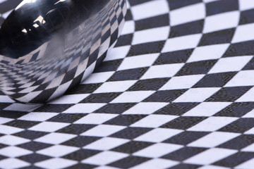 black and white checkered background