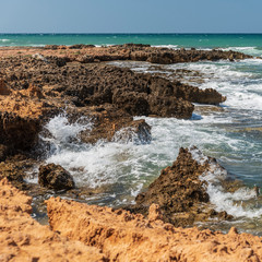 Colors and atmosphere of the Puglia sea. Italy.