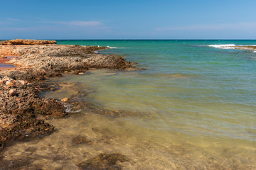 Colors and atmosphere of the Puglia sea. Italy.