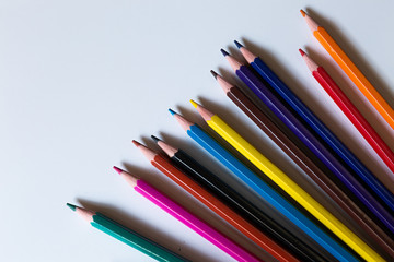 color pencils isolated on white background