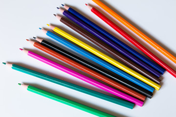 color pencils isolated on white background