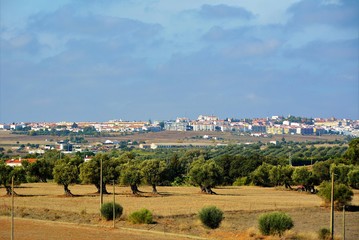 Obraz premium Beja city - Portugal seen from a distance