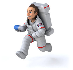 Fun astronaut - 3D Illustration