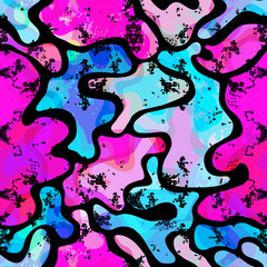 beautiful abstract graffiti seamless pattern on a black background