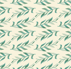 retro foliage wallpaper green ivory