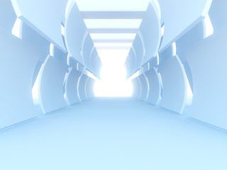 Futuristic Interior decorate white abstract Curve