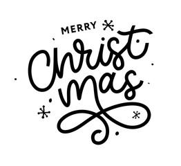 Merry Christmas gold glittering lettering design. Vector illustration EPS 10
