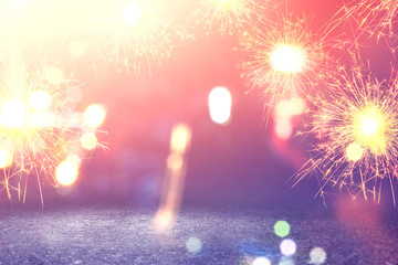 Fireworks with blurred lights