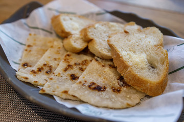 Slide Baguette bread and flat bread