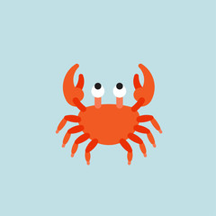 Cartoon Crab seafood silhouette Vector illustration isolated