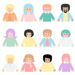 People diversity - pastel color