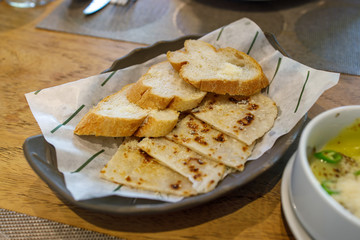 Slide Baguette bread and flat bread