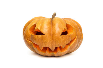 Halloween pumpkin. Halloween pumpkin head jack lantern isolated on white background