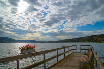 A nice afternoon at the beginning of autumn in October at Lake Constance.