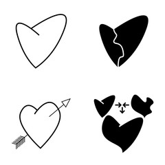 Vector illustration of a set of Love