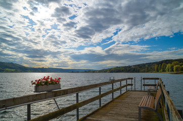 A nice afternoon at the beginning of autumn in October at Lake Constance.