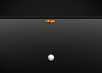 English Pool Billiards Balls Table Set Up 3D Render