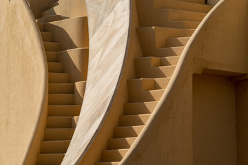 Stairs at the Jantor Mantor Astronomical Instrument in Jaipur