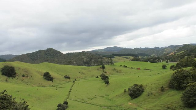rain swooping in on a newzeland farm