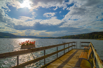A nice afternoon at the beginning of autumn in October at Lake Constance.