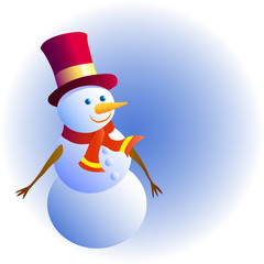 Winter snowman composition vector illustration