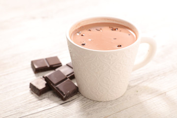 hot milk and cocoa in mug