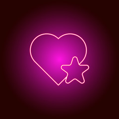 Circle, heart vector icon. Element of simple icon for websites, web design, mobile app, info graphics. Pink color. Neon vector