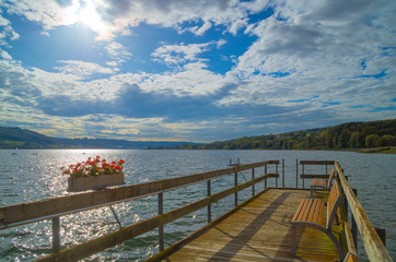 A nice afternoon at the beginning of autumn in October at Lake Constance.