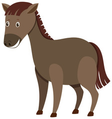 Single character of brown horse on white background