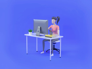 Modern 3d character web development isometric illustration. Learning programming languages. Concept for online courses. 3d render.