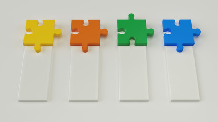 Fototapeta premium Missing jigsaw puzzle pieces. Business concept. 3d rendering