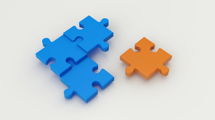 Missing jigsaw puzzle pieces. Business concept. 3d rendering