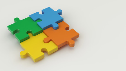 Missing jigsaw puzzle pieces. Business concept. 3d rendering