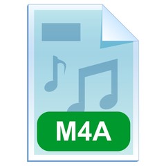 File format or file extension of  audio - M4A flat icon for user interface applications and websites isolated on white background